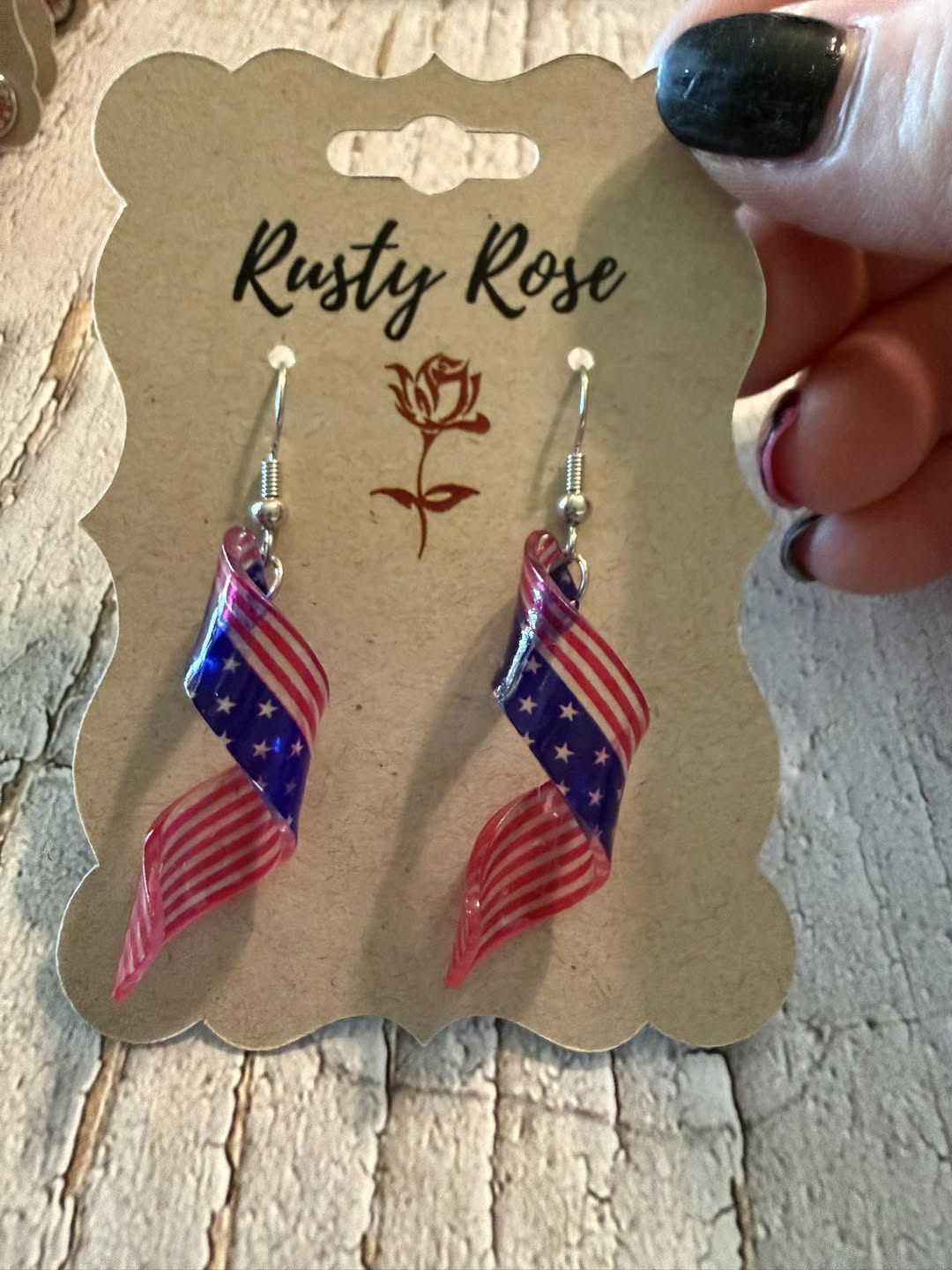 Patriotic Spiral Earrings