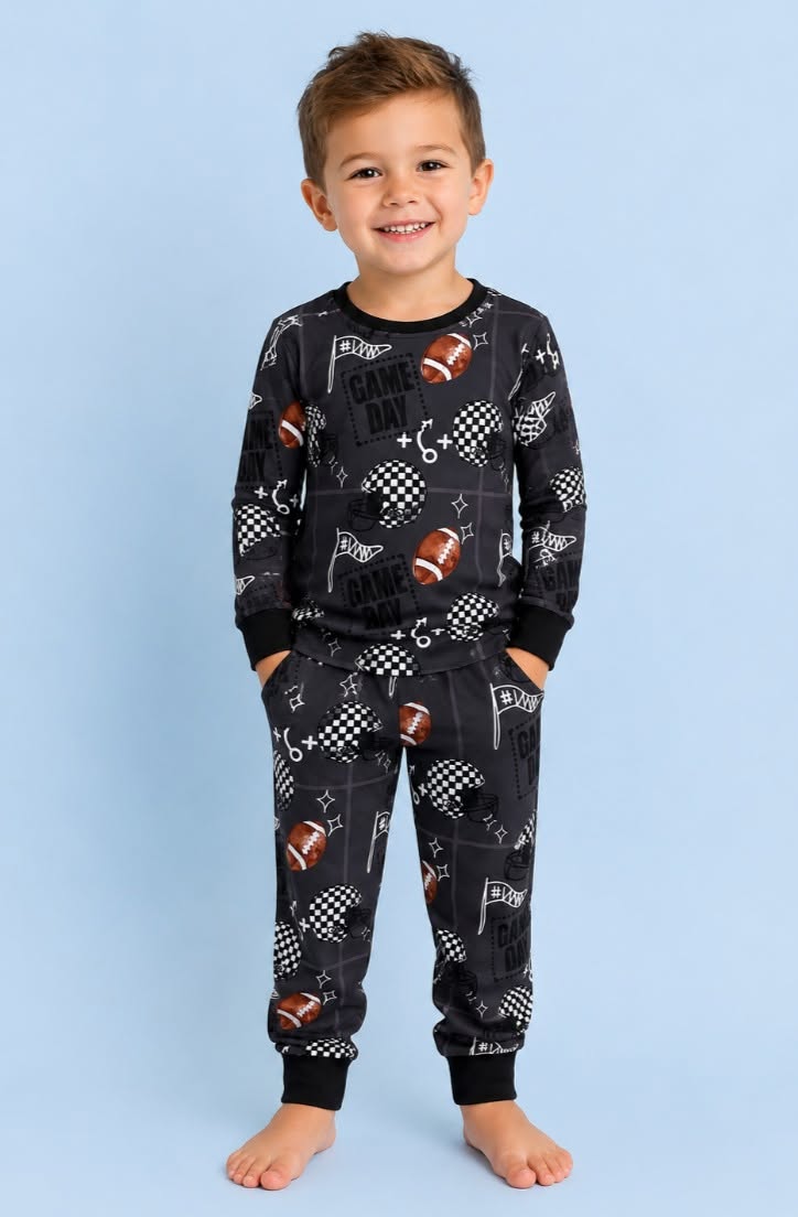 Black Chex Helmet Gameday Pant Set