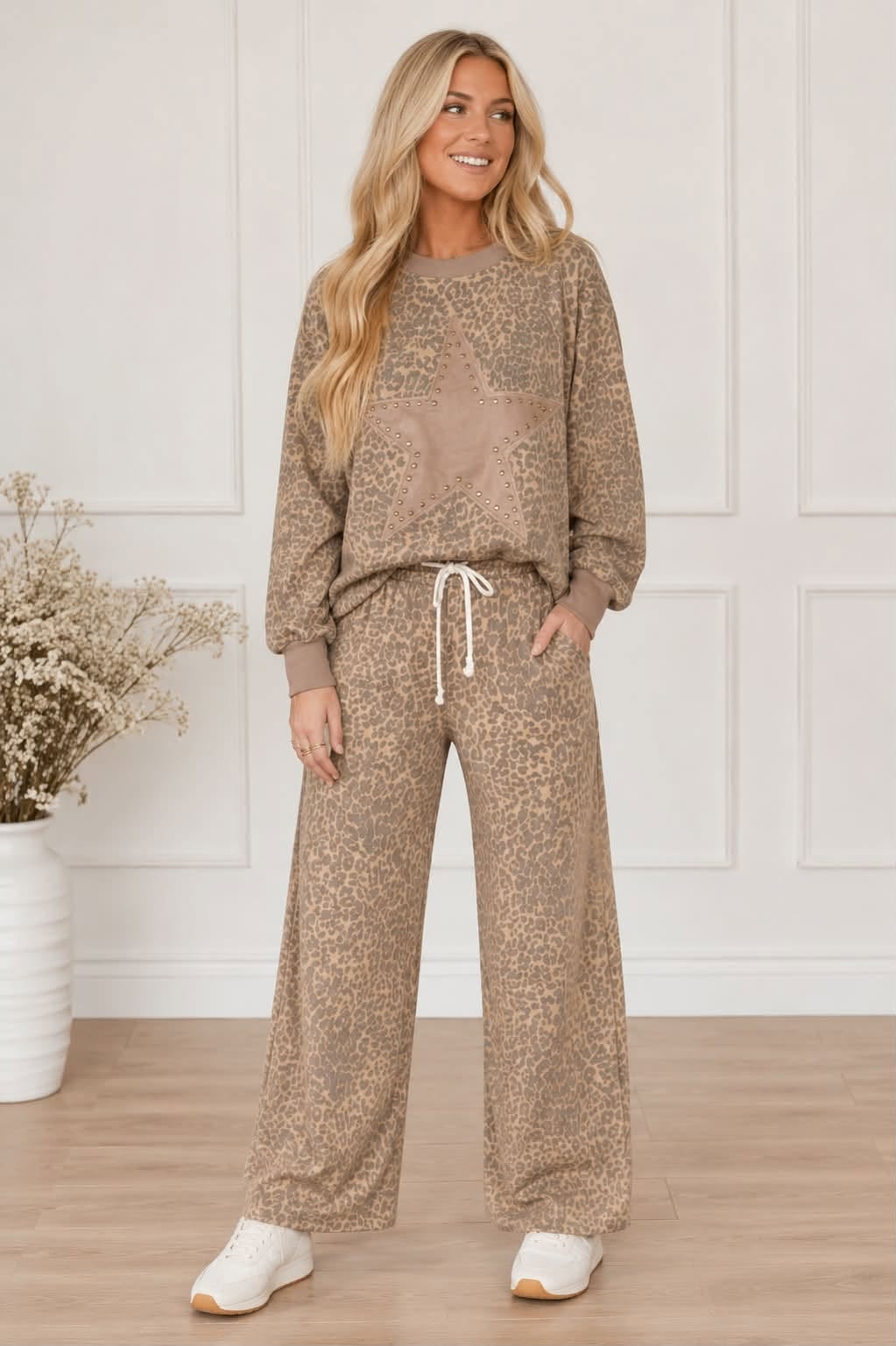 Leopard Star Print Two Piece Set