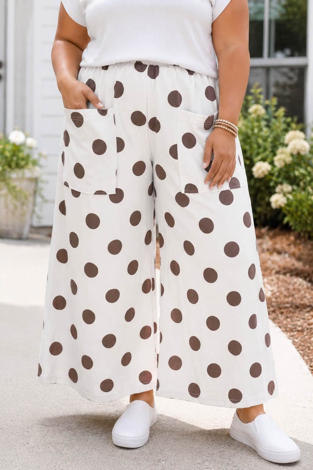 PLUS Polka Dot Elastic Pants