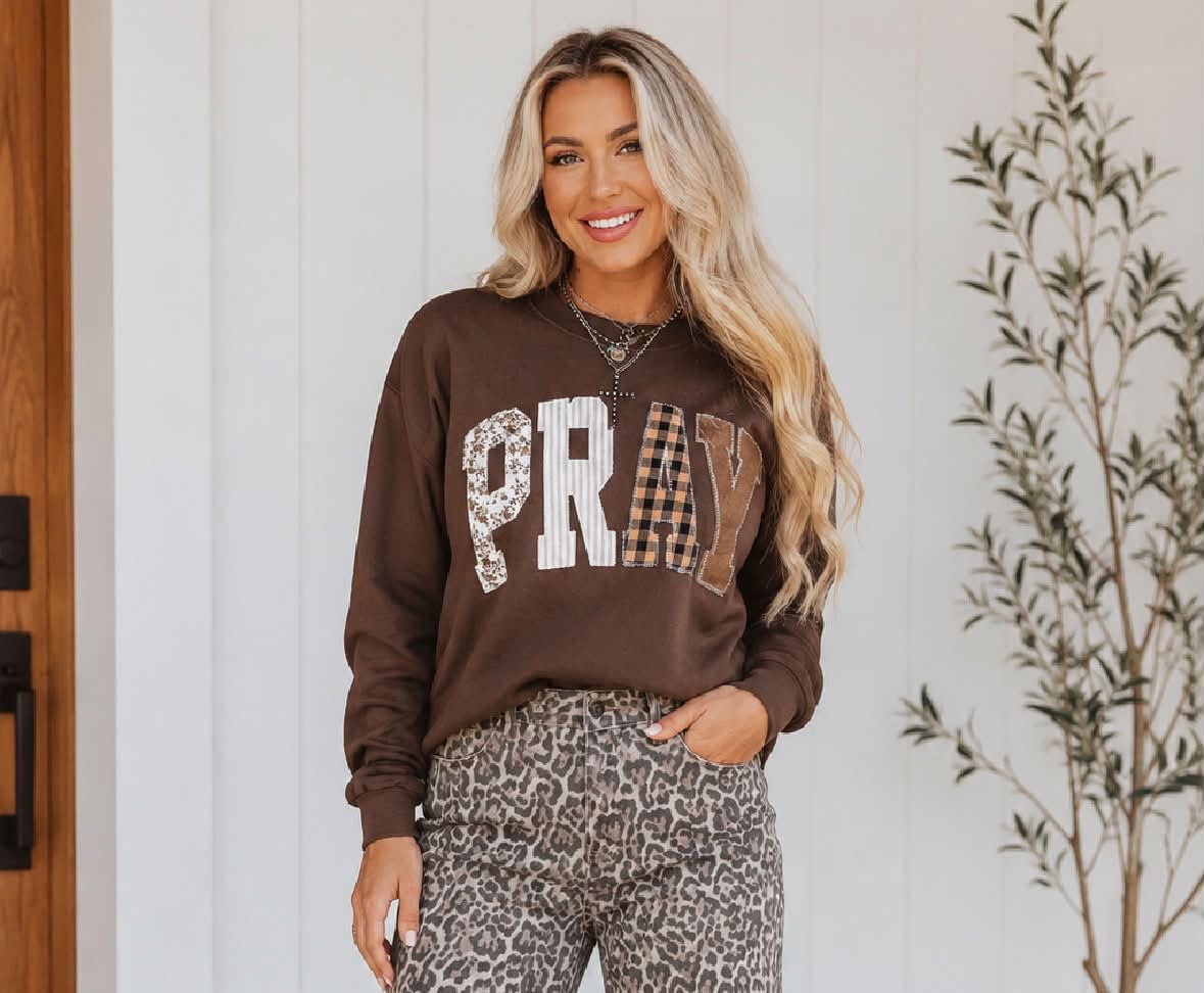S-4X Pray Patchwork Embroidered Pullover