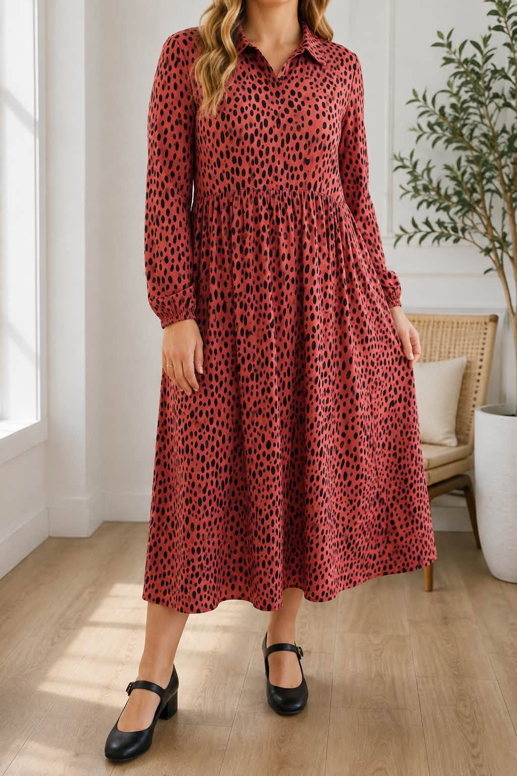 PLUS Red Leopard Size Dress