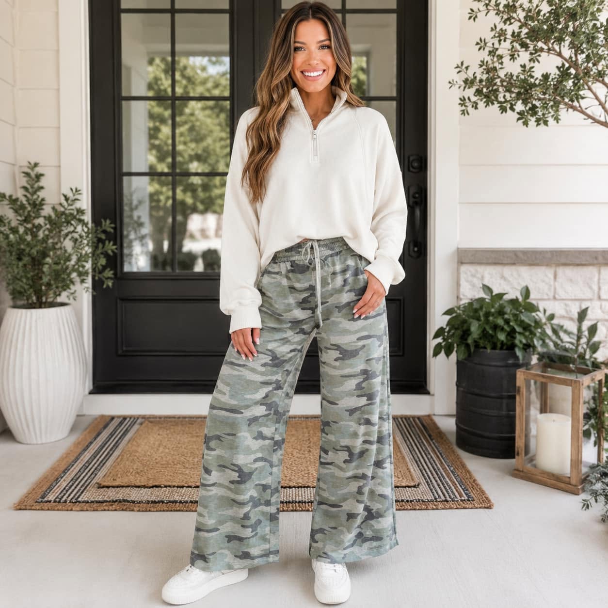 Pullover Drop Shoulder Sweatshirt Outfit