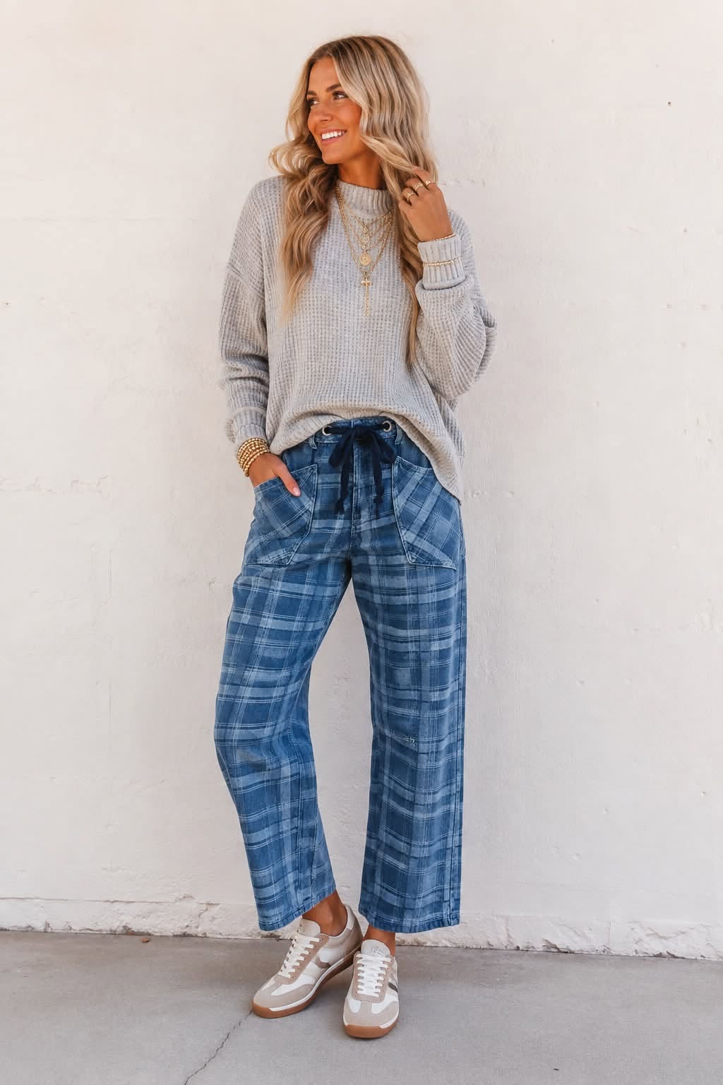 Gray High Neck Sweater Outfit