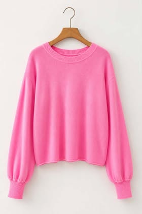Pink Backless Pullover Sweater
