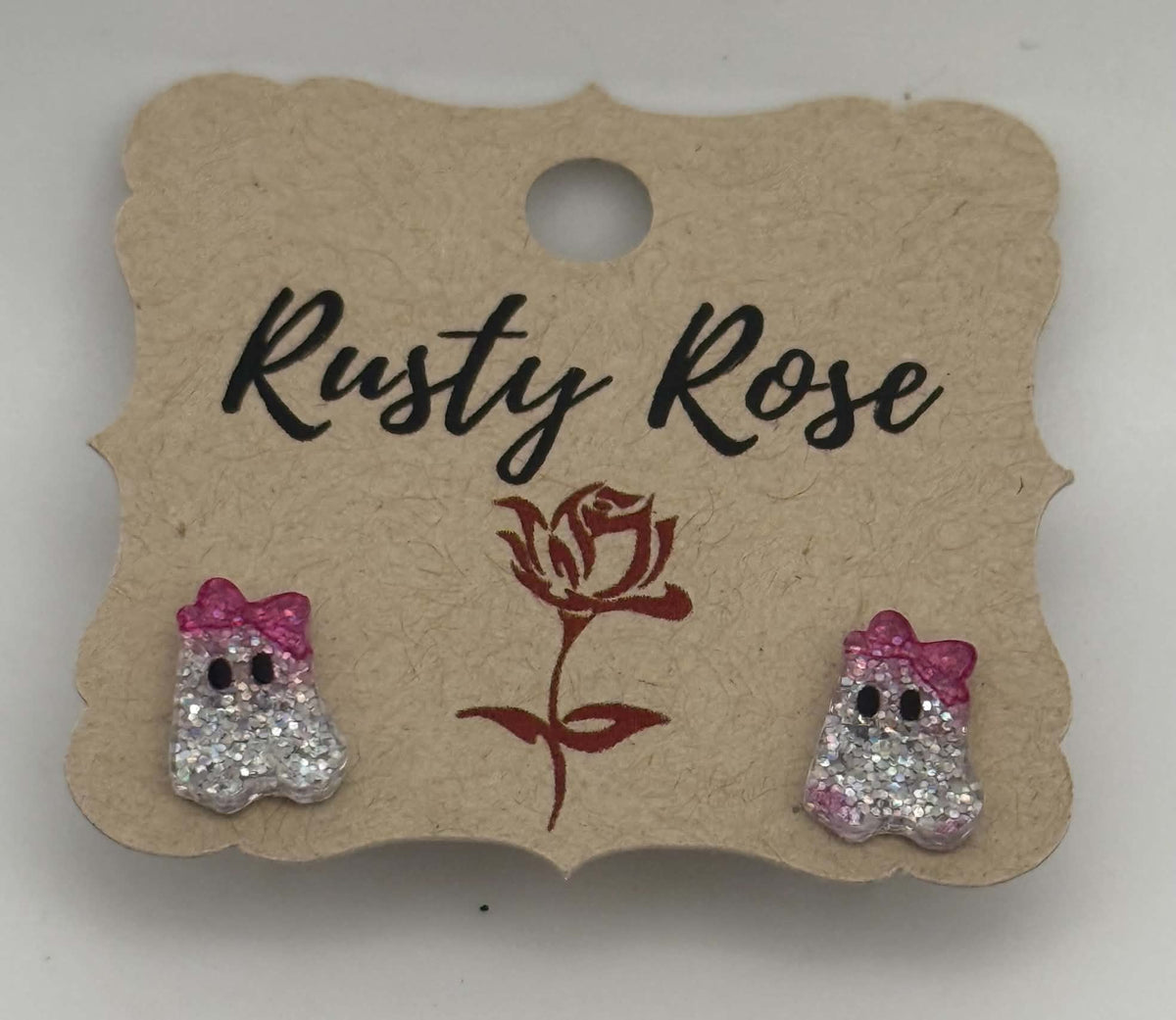 Mini Sparkly Acrylic Ghost Stud Earrings