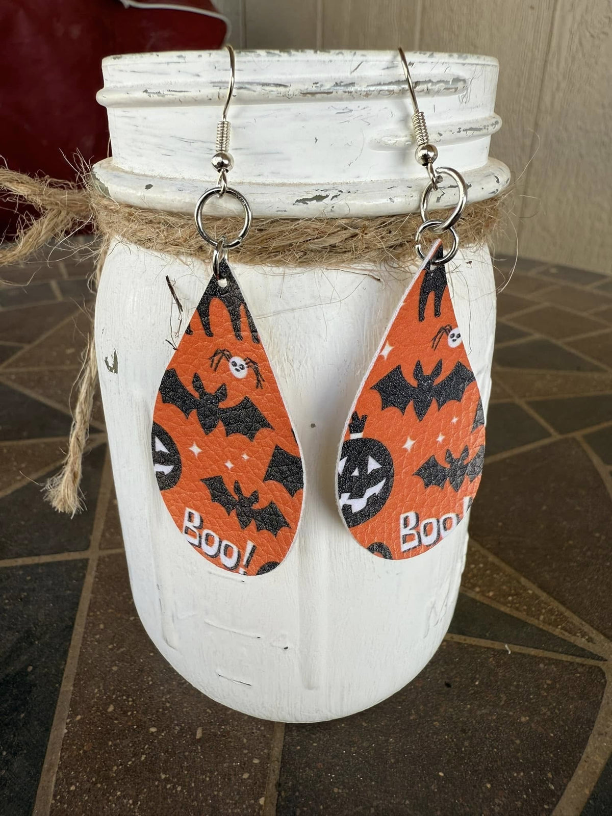 Faux Leather Halloween Earrings