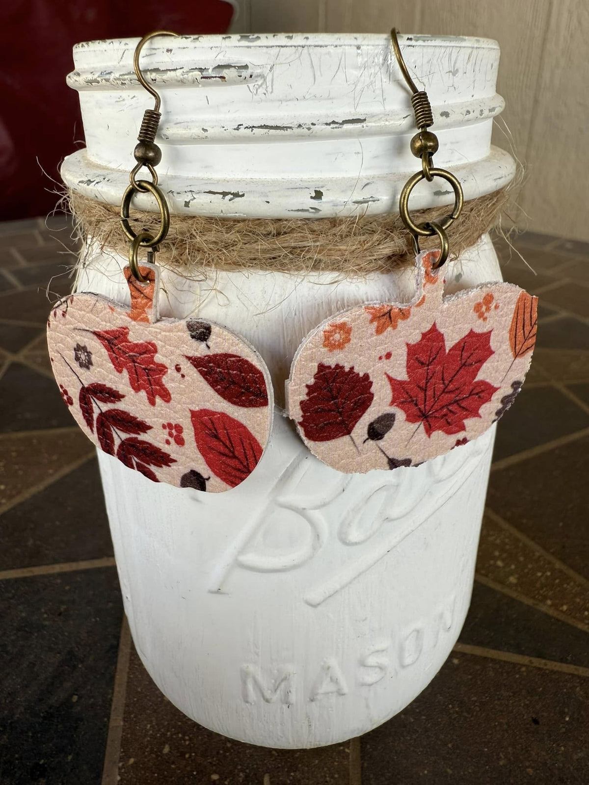 Faux Leather Pumpkin Earrings