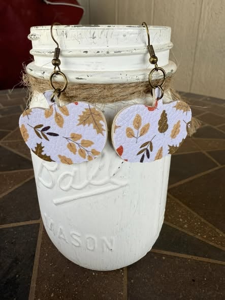 Faux Leather Pumpkin Earrings
