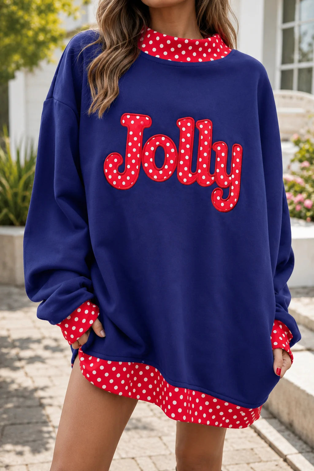 Polka Dot Slogan Sweatshirt (5 Seasonal Designs)