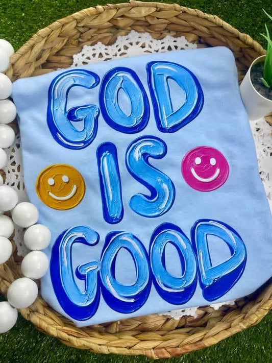 Blue Retro God Is Good