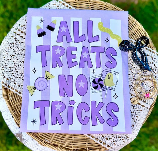 All Treats No Tricks Striped Tee