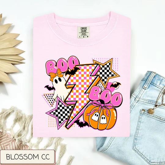Checkered Lightning Boo Tee