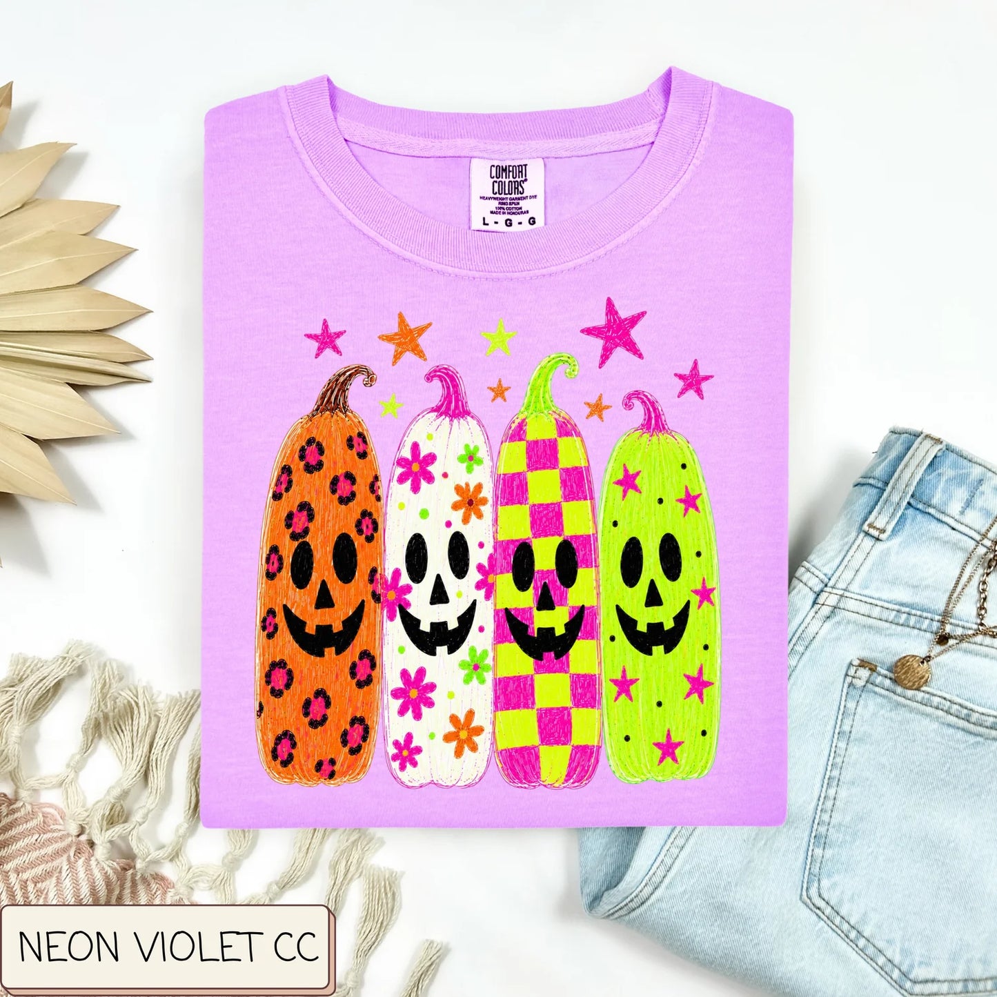 Neon Multiprint Pumpkins Tee