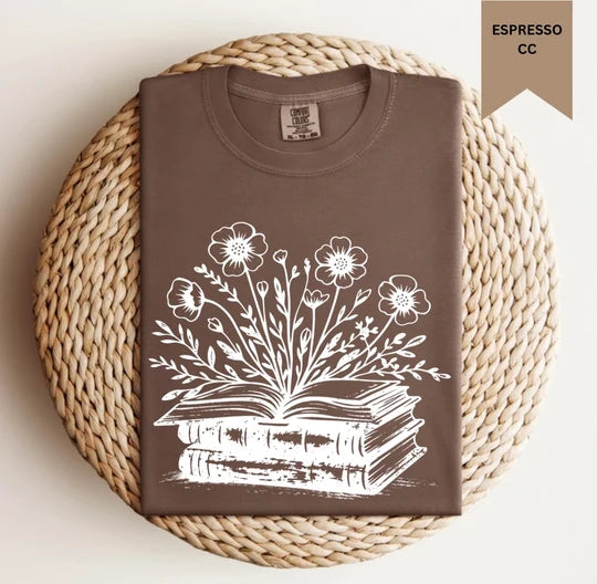 Floral Books Tee