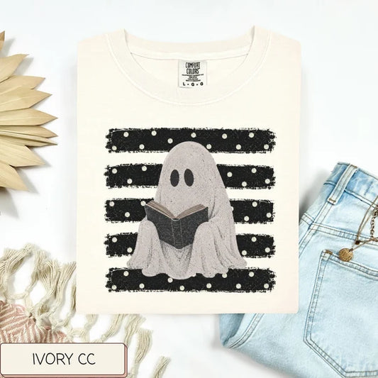 Stripe Ghost Reading Tee