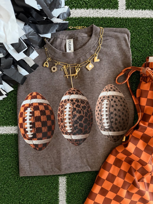 Faux Yarn Footballs Tee