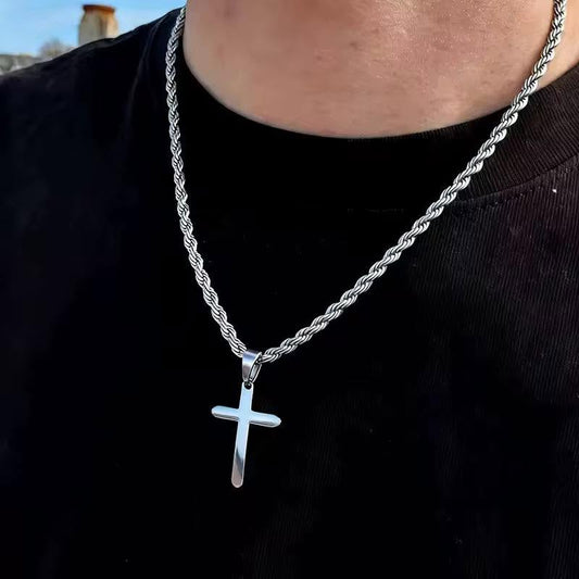 Men’s Cross Necklace (Multiple Finishes)