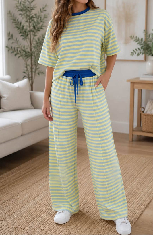 Yellow Stripe Elastic Set