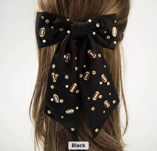 Football Rhinestone Bows (Multiple Colors)