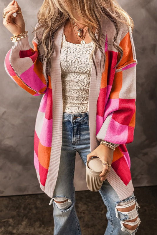 Red Checkered Cardigan
