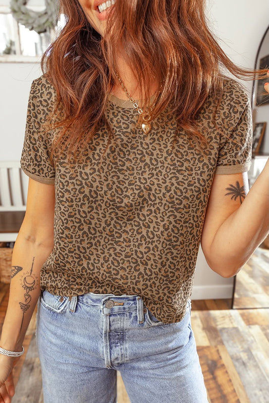 S-4X Leopard Crew Neck
