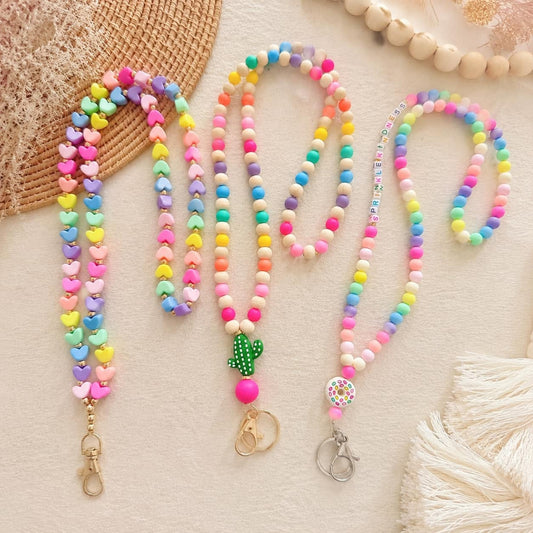 Pastel Beaded Lanyards