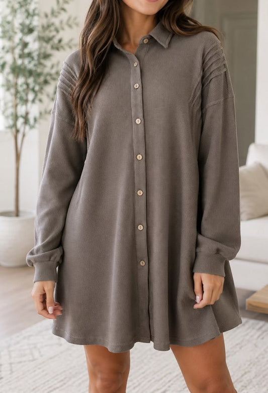 Waffle Knit Tunic Dress