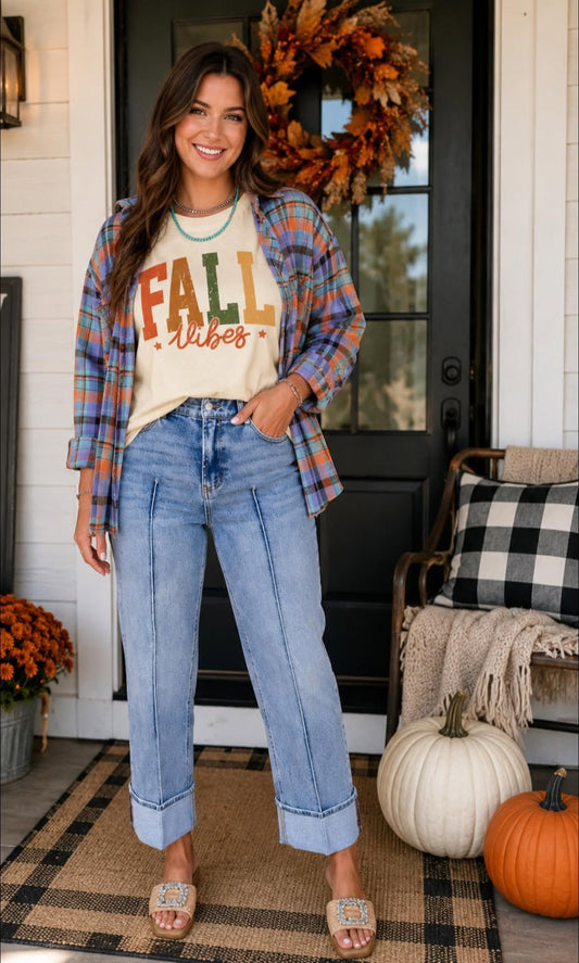 Plaid Loose Vintage Shirt Outfit