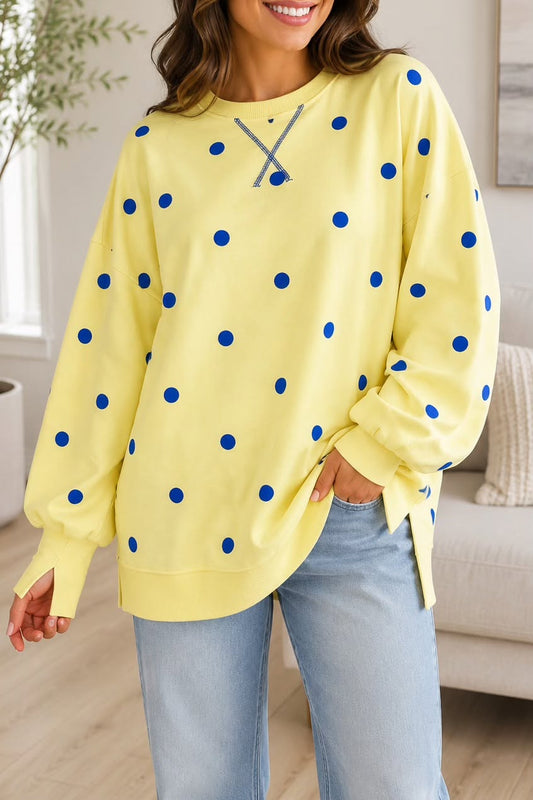 Yellow Polka Dot Pullover Top