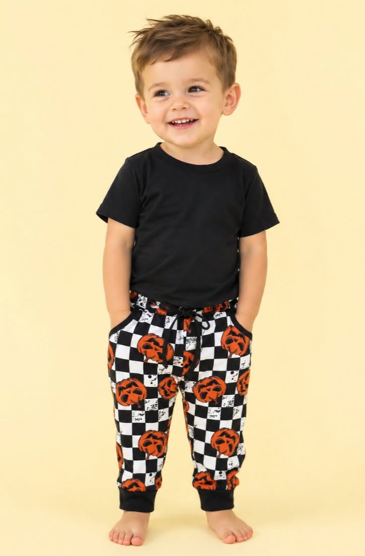 Checkered Pumpkin Pants Set