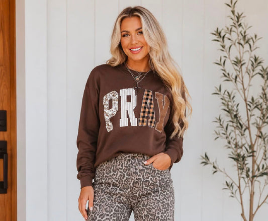 S-4X Pray Patchwork Embroidered Pullover