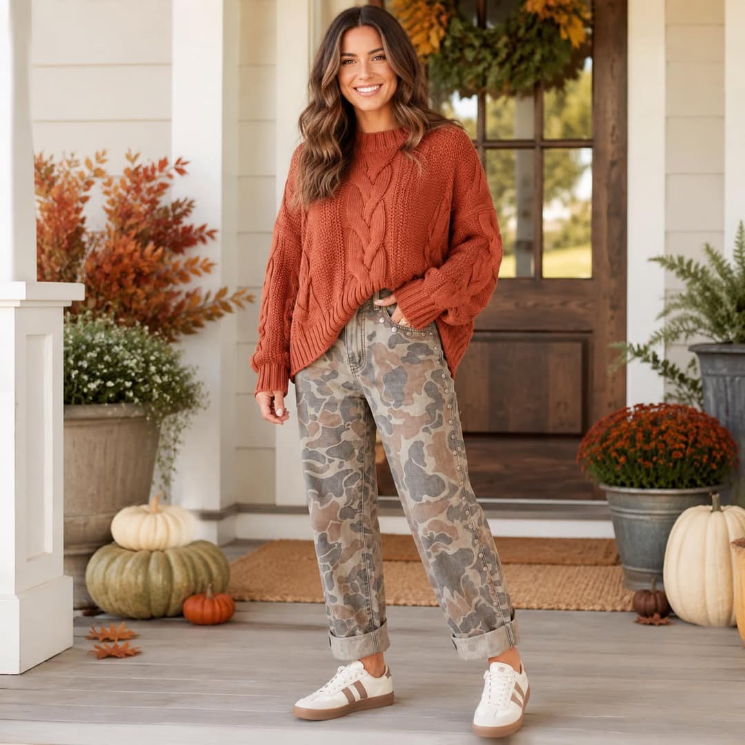 Chunky Slouchy Knit Sweater Outfit