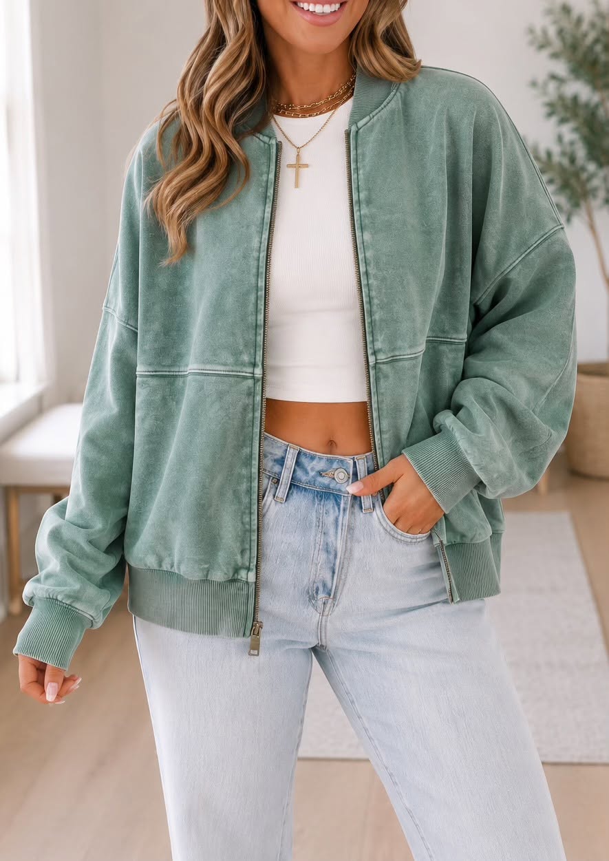 Mineral Wash Jacket Sweatshirt