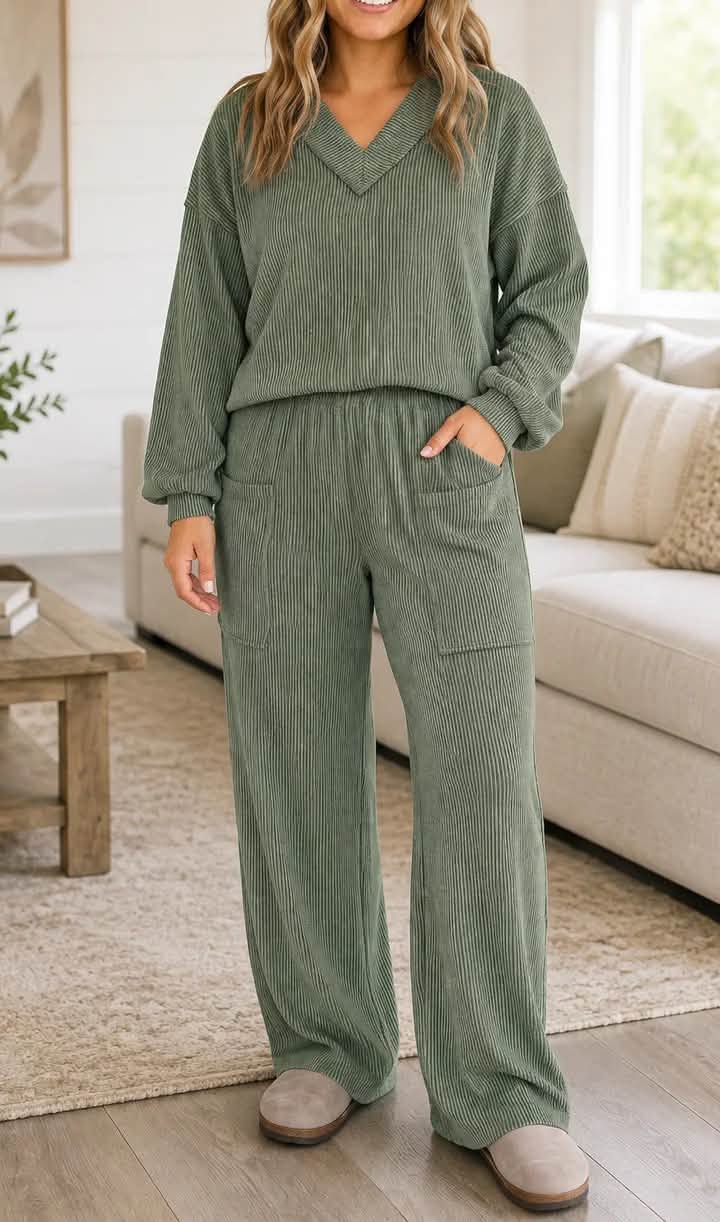 PLUS Green Ribbed Exposed Seam Set