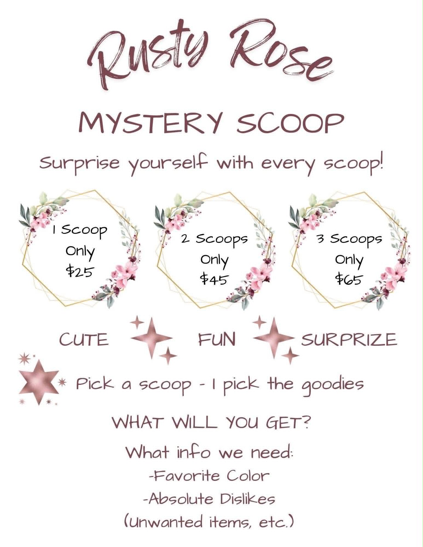 Rusty Rose Mystery Scoops