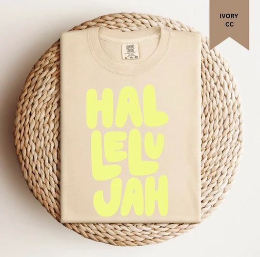 Hallelujah Bubble Letters Tee