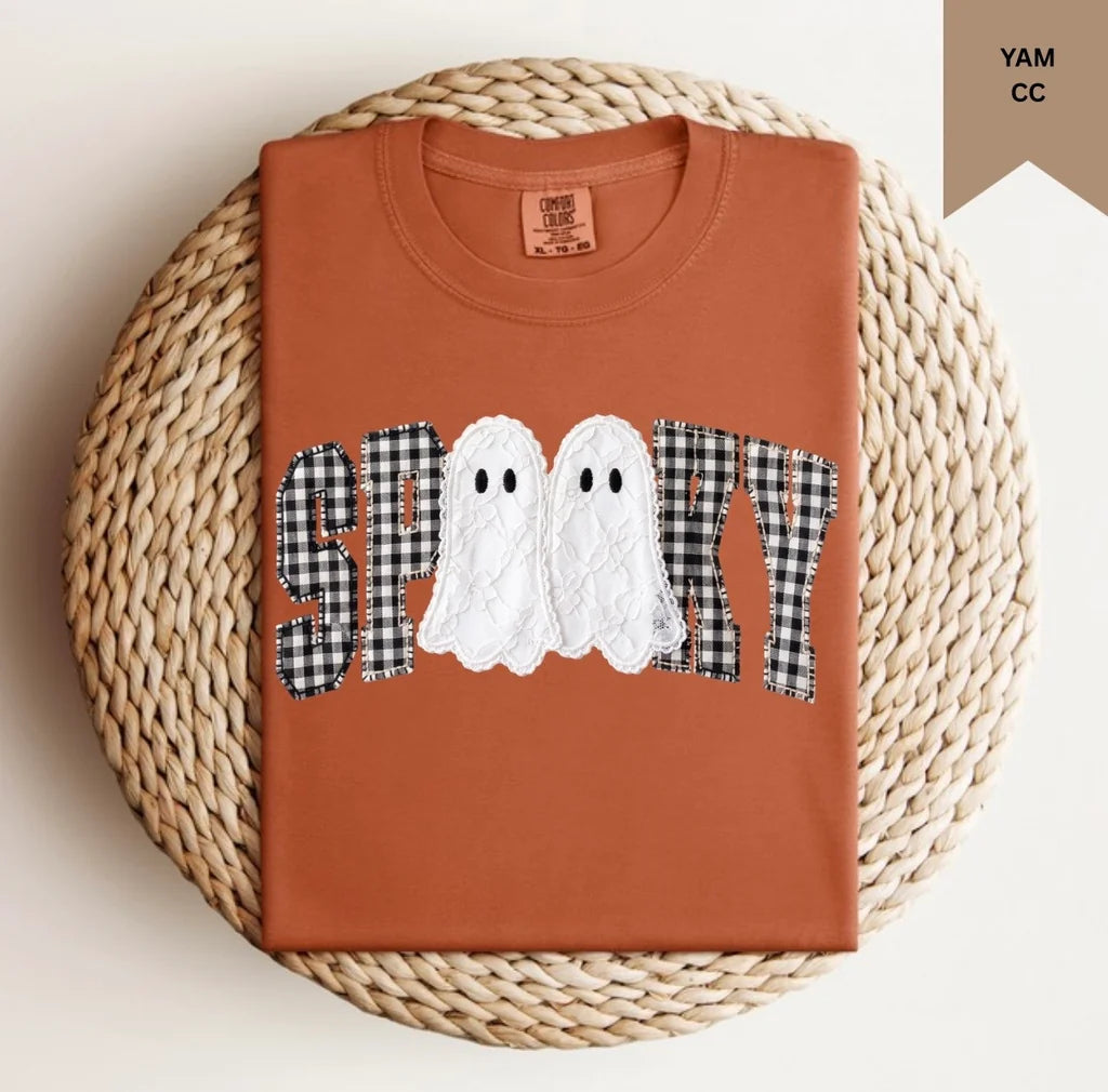 Checkered Spooky Ghost Tee