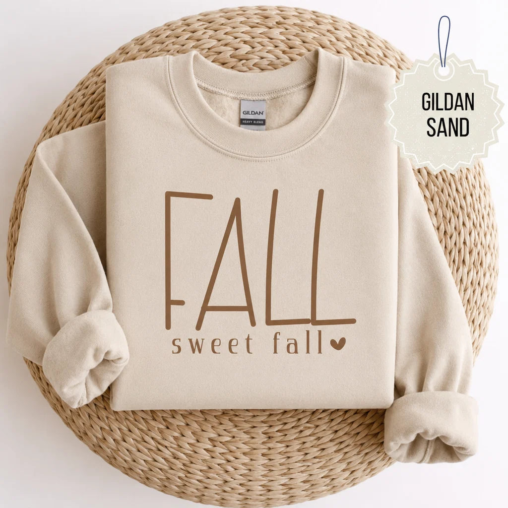 Neutral Basic Handwrite Fall Sweet Fall Sweatshirt