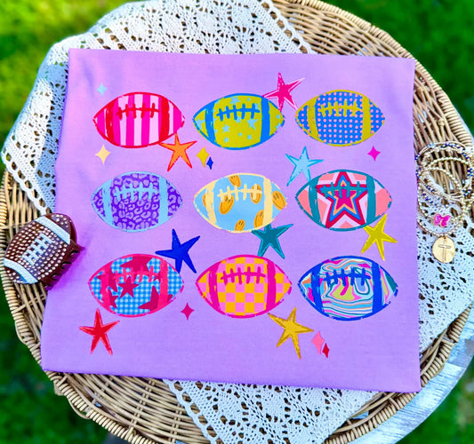 Multi Print Football Array Tee
