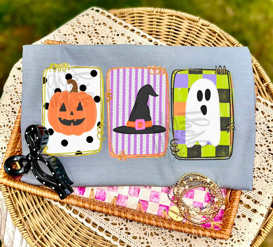 Pumpkin Witch Hat Ghost Tee