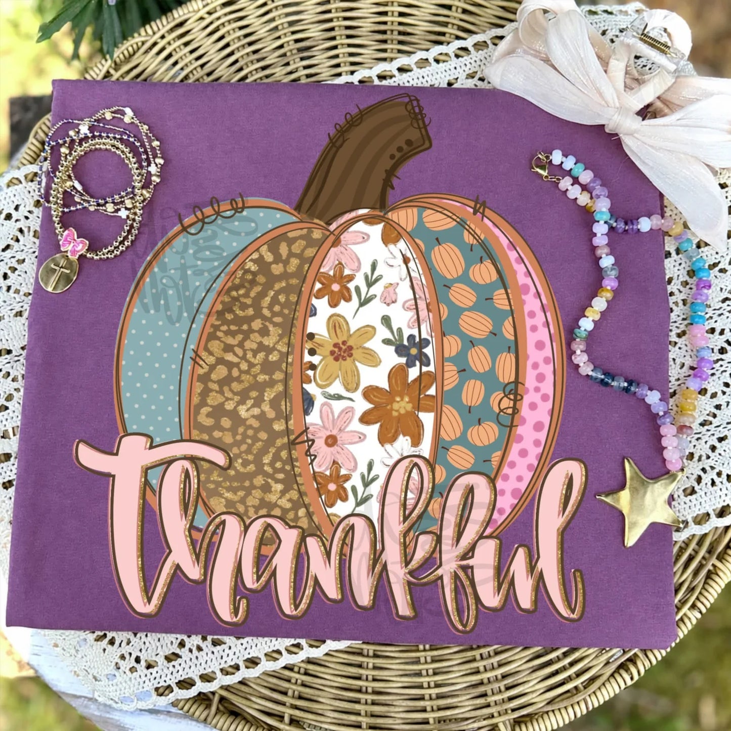 Thankful Vintage Patch Pumpkin Tee