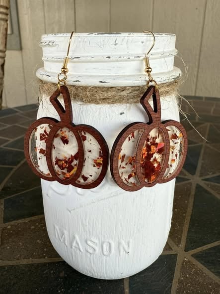 Wood Halloween Earrings