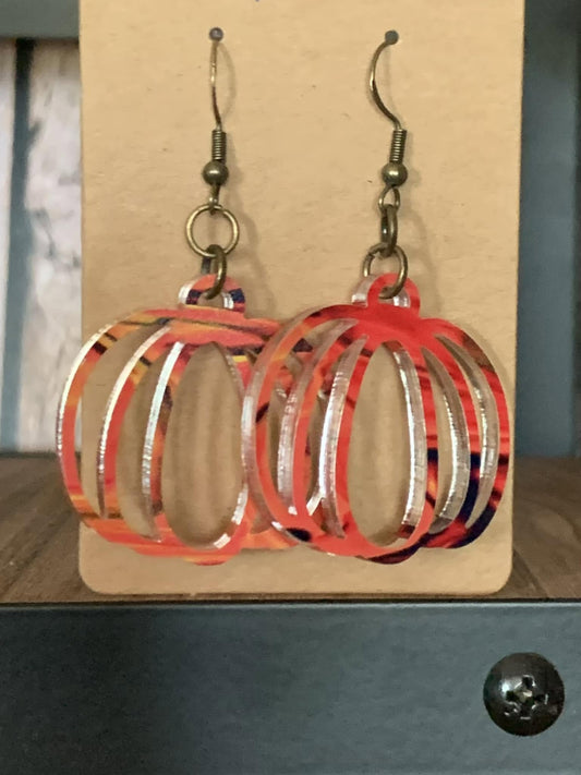 Acrylic Pumpkin Dangle Earrings