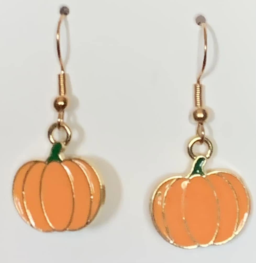 Metal Pumpkin Dangle Earrings