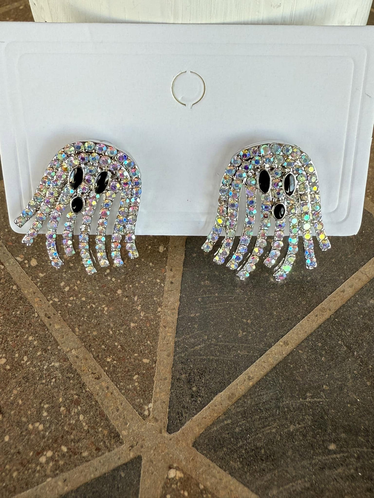 Rhinestone Ghost Stud Earrings