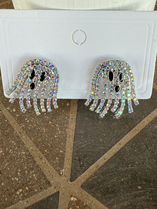 Rhinestone Ghost Stud Earrings