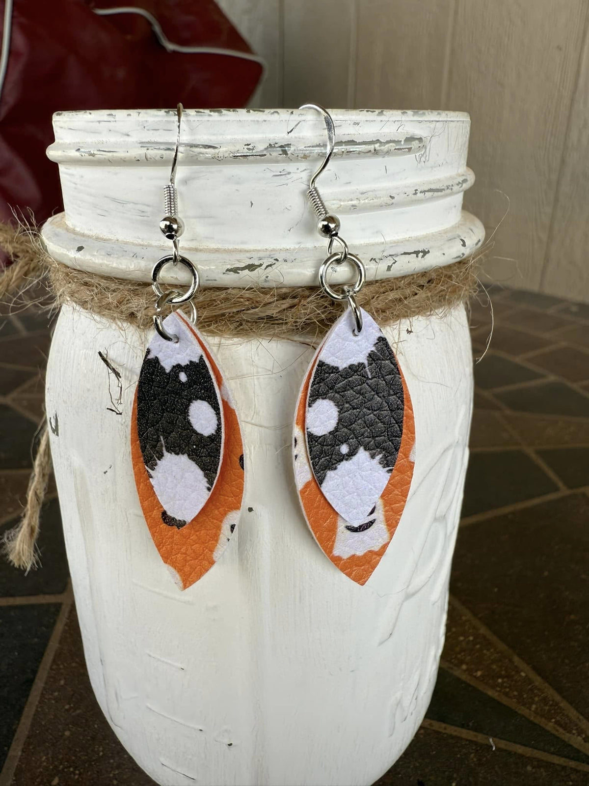Faux Leather Halloween Earrings