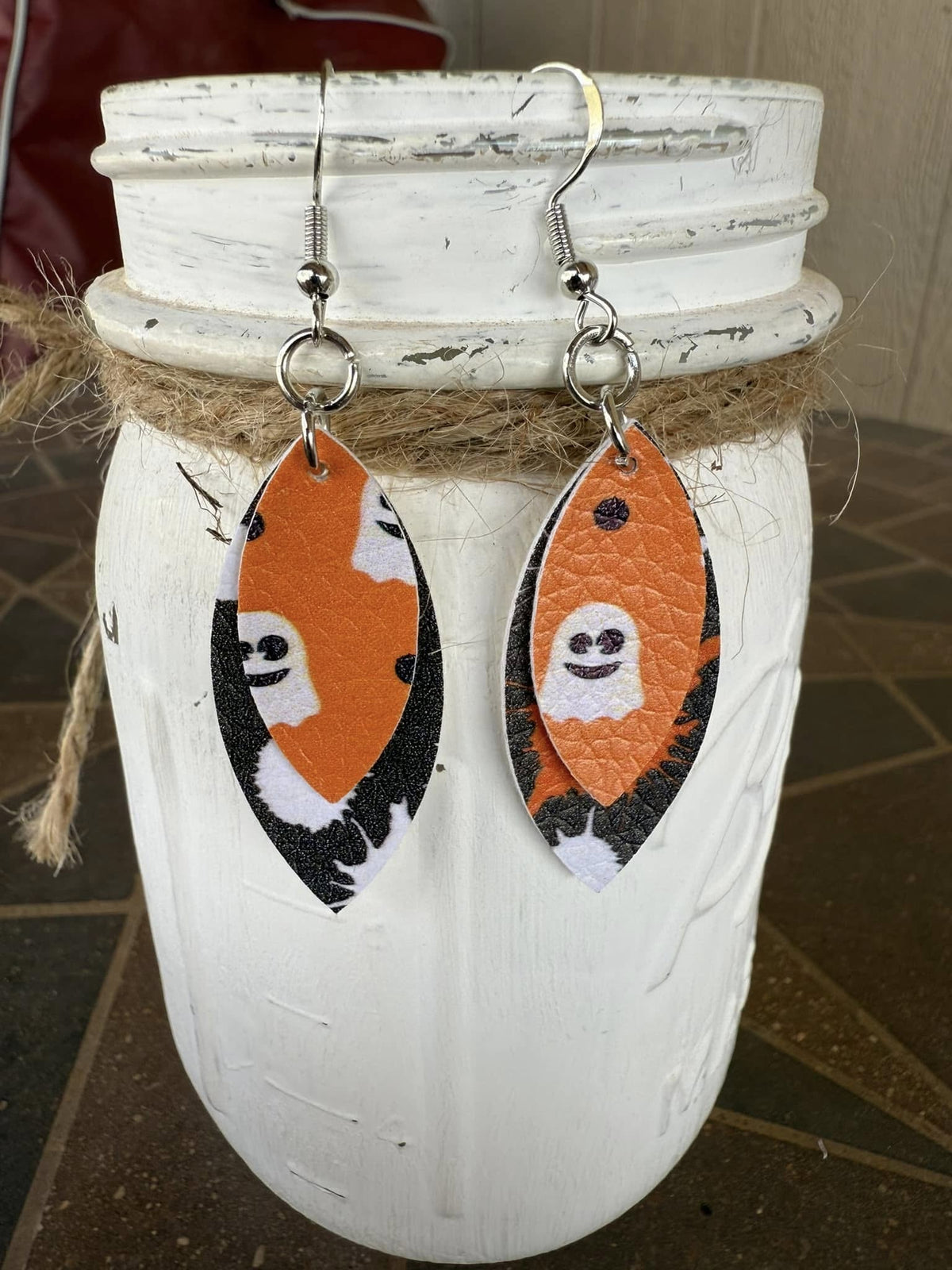 Faux Leather Halloween Earrings