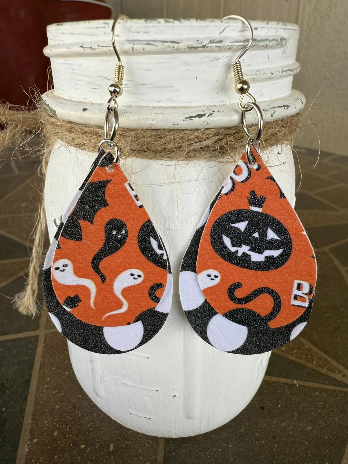 Faux Leather Halloween Earrings